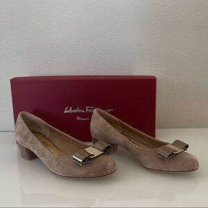 Salvatore Ferragamo Women's Beige Suede Shoes